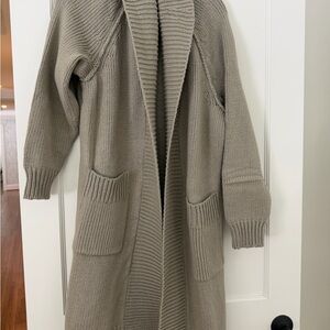 James Perse Taupe Open-Front Cardigan